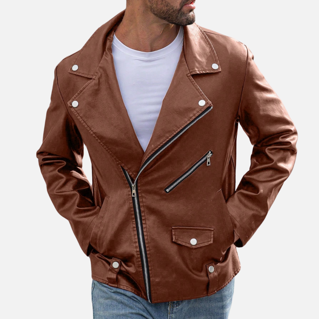 Jaqueta de Couro Masculina Montezari MTZ816