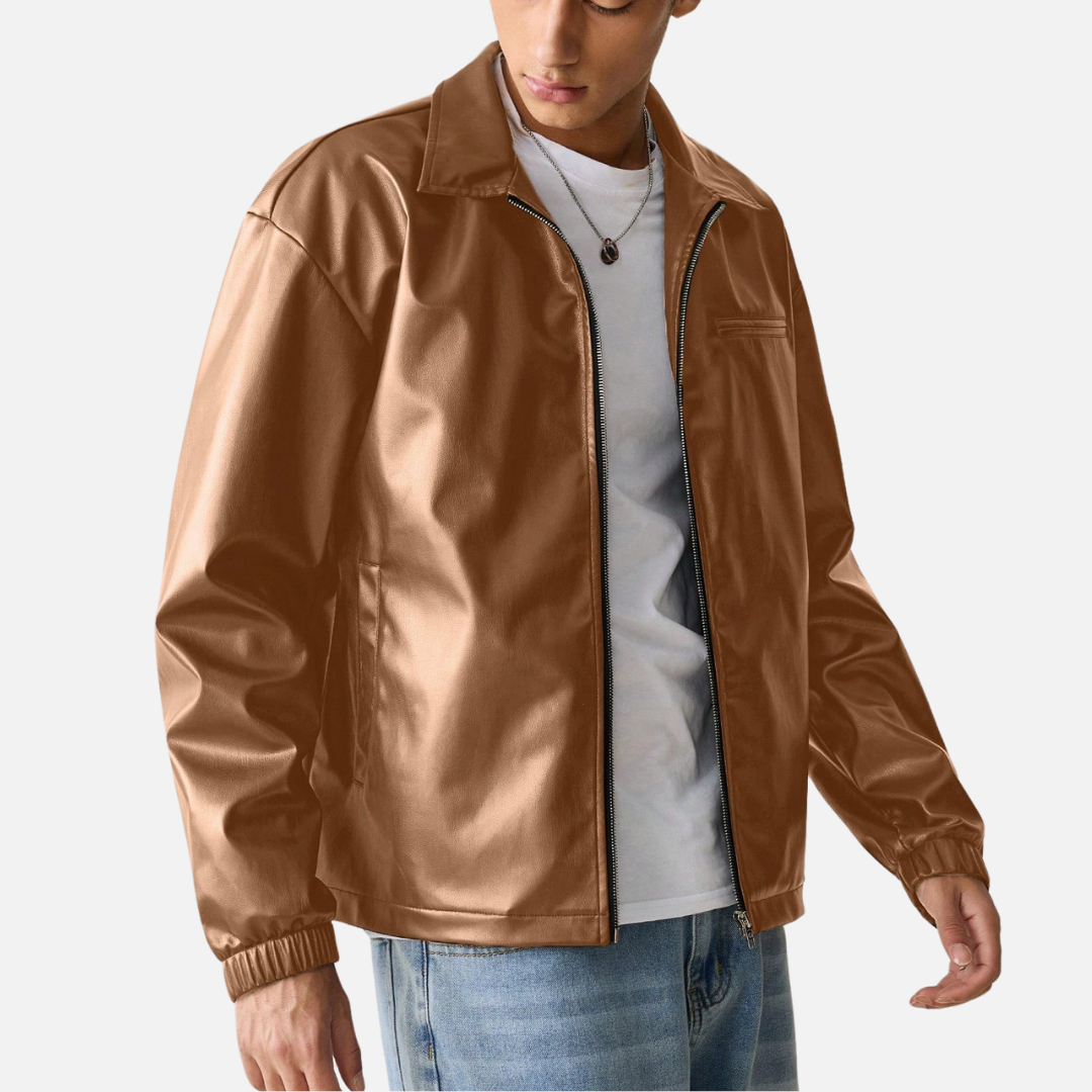 Jaqueta de Couro Masculina Montezari MTZ817