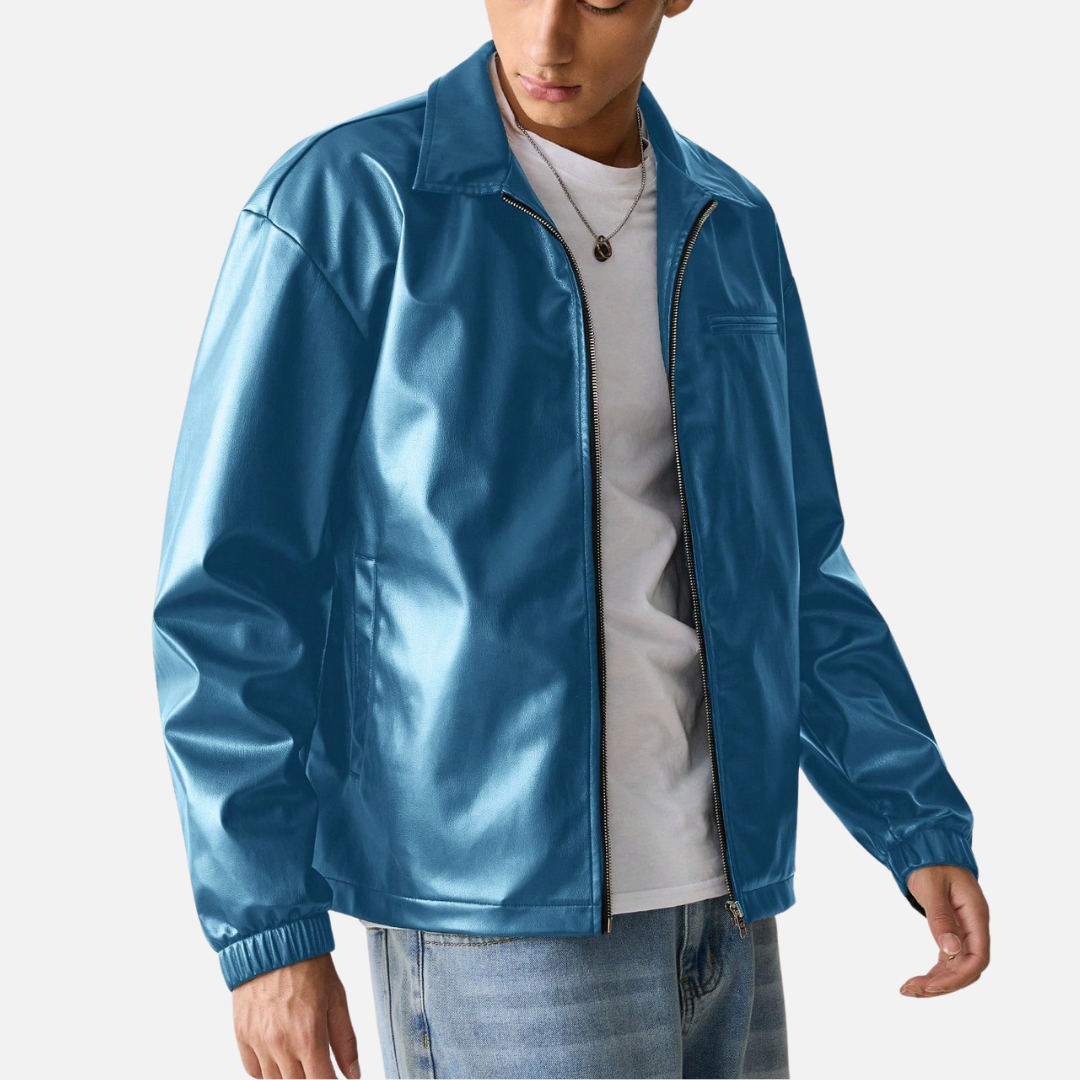 Jaqueta de Couro Masculina Montezari MTZ817