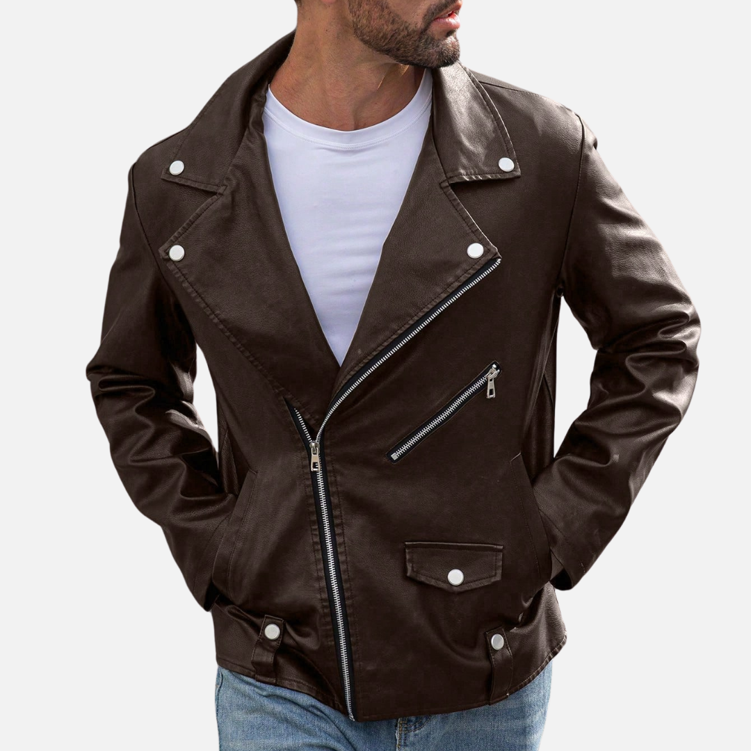Jaqueta de Couro Masculina Montezari MTZ816