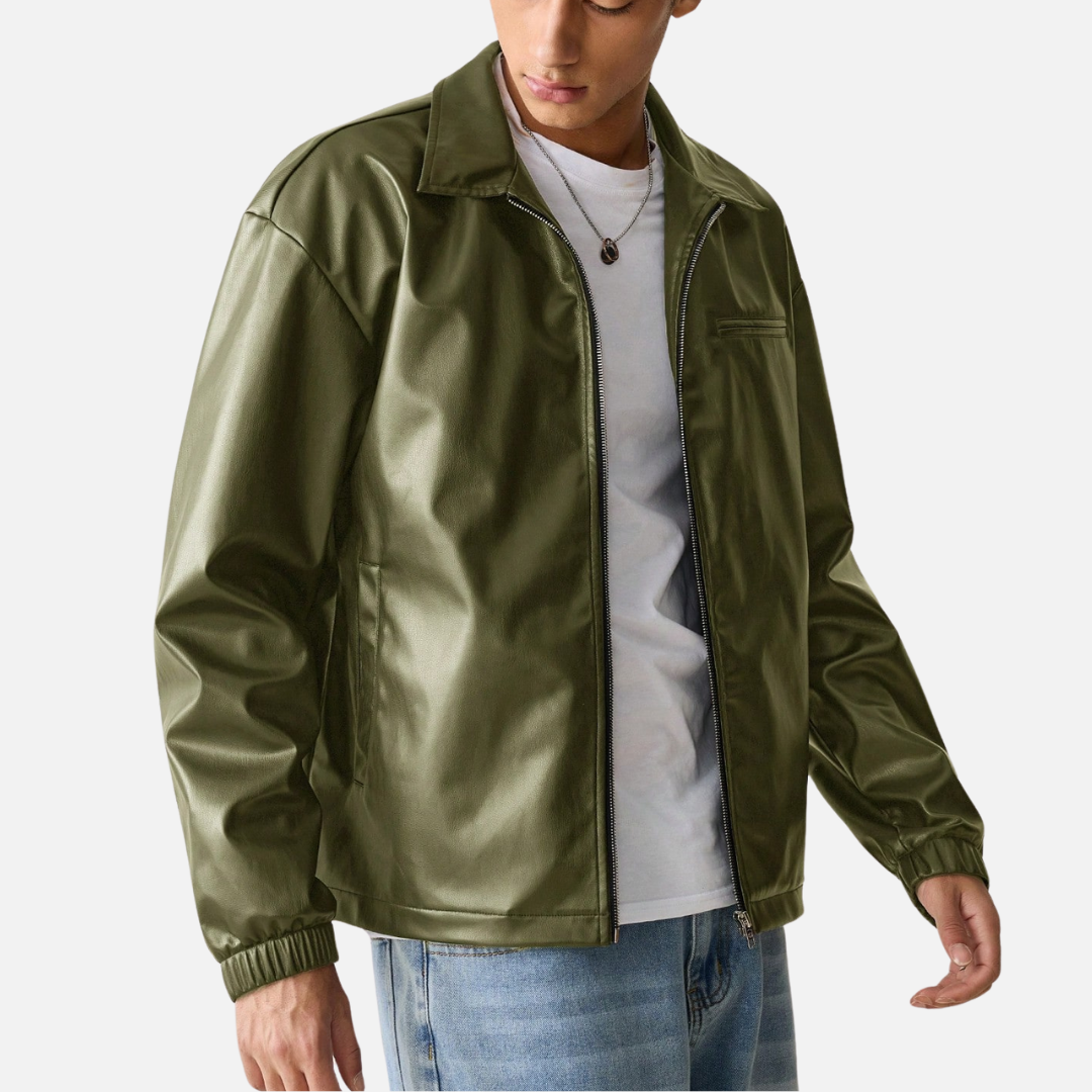Jaqueta de Couro Masculina Montezari MTZ817
