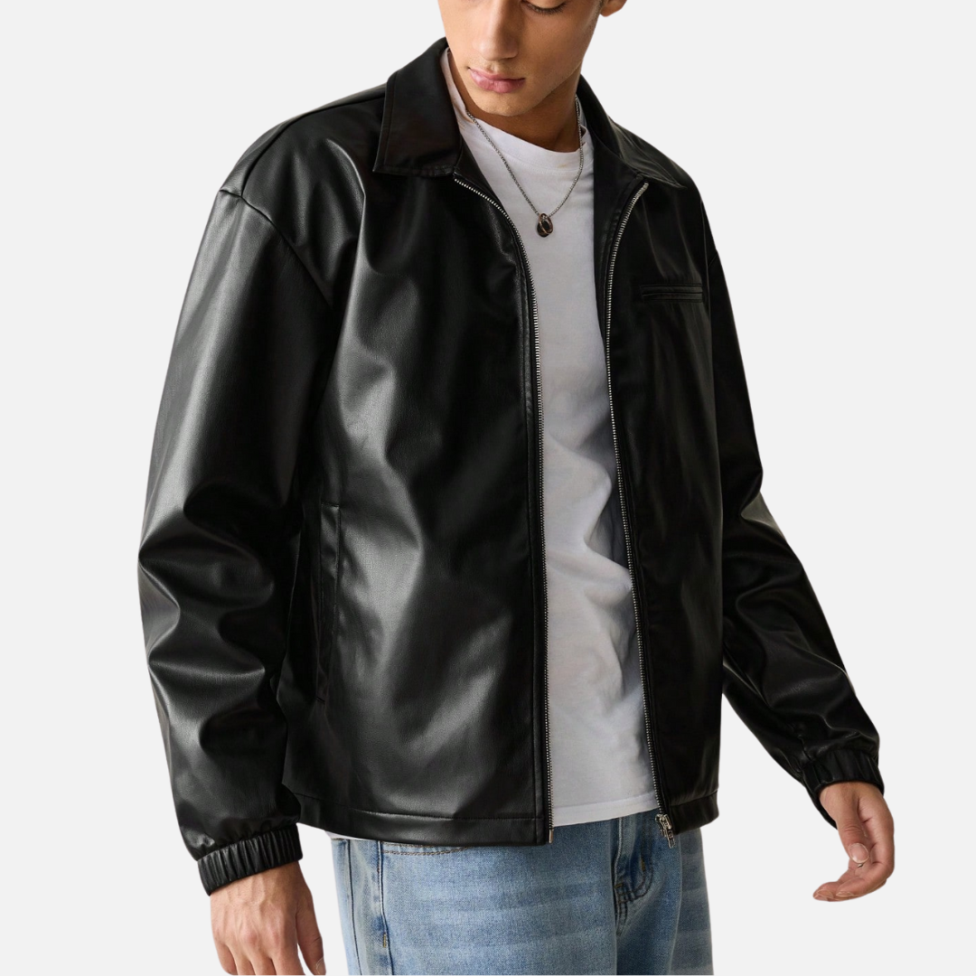 Jaqueta de Couro Masculina Montezari MTZ817