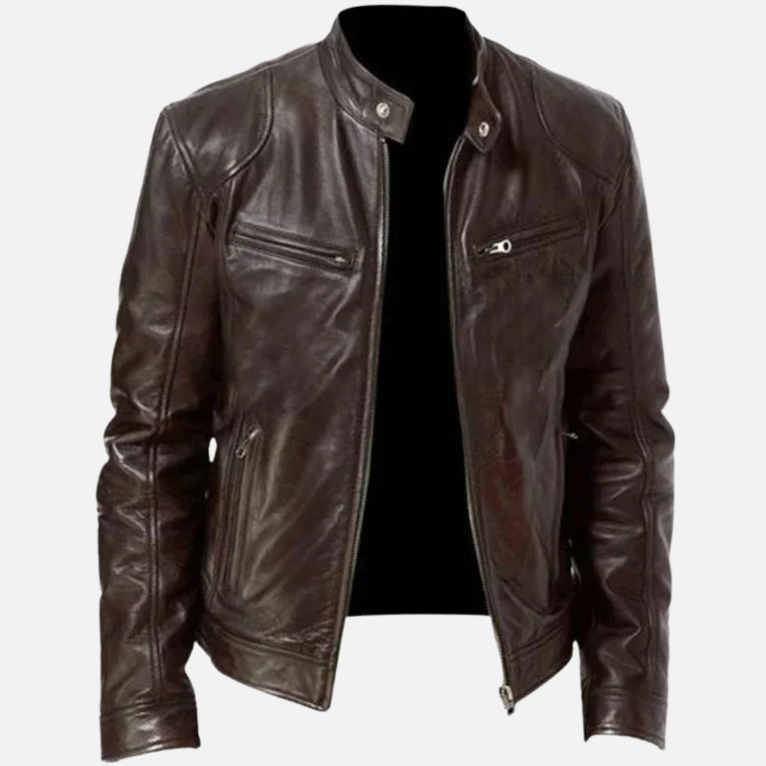 Jaqueta de Couro Masculina Montezari MTZ822
