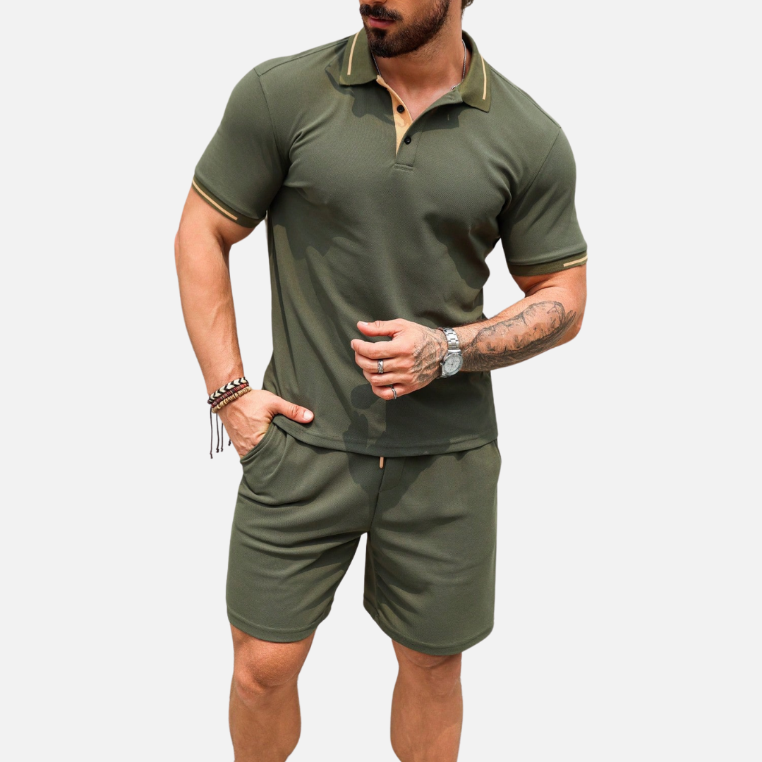 Conjunto Camisa Polo e Short Masculino Montezari MTZ24