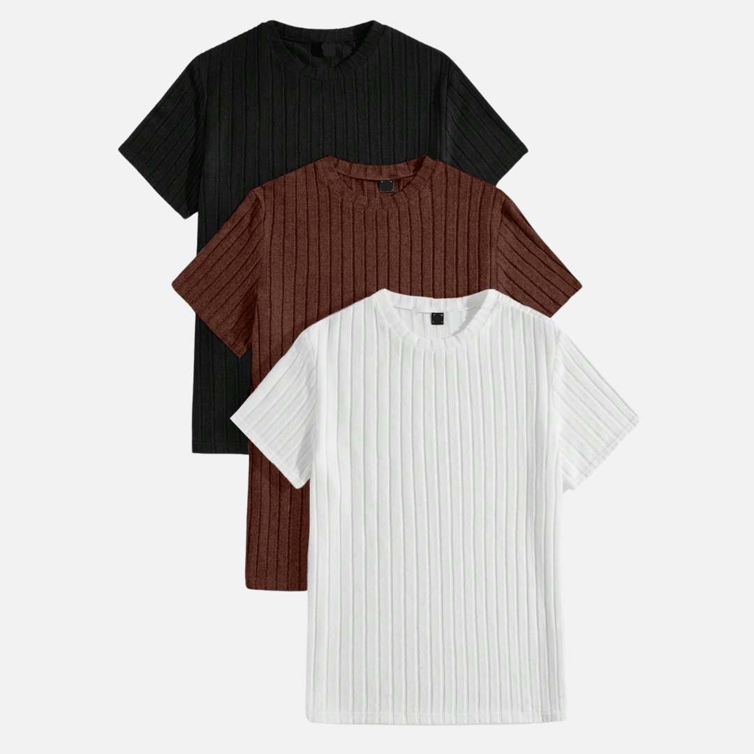 Kit 03 Camisetas Masculinas Texturizadas Montezari MTZ16