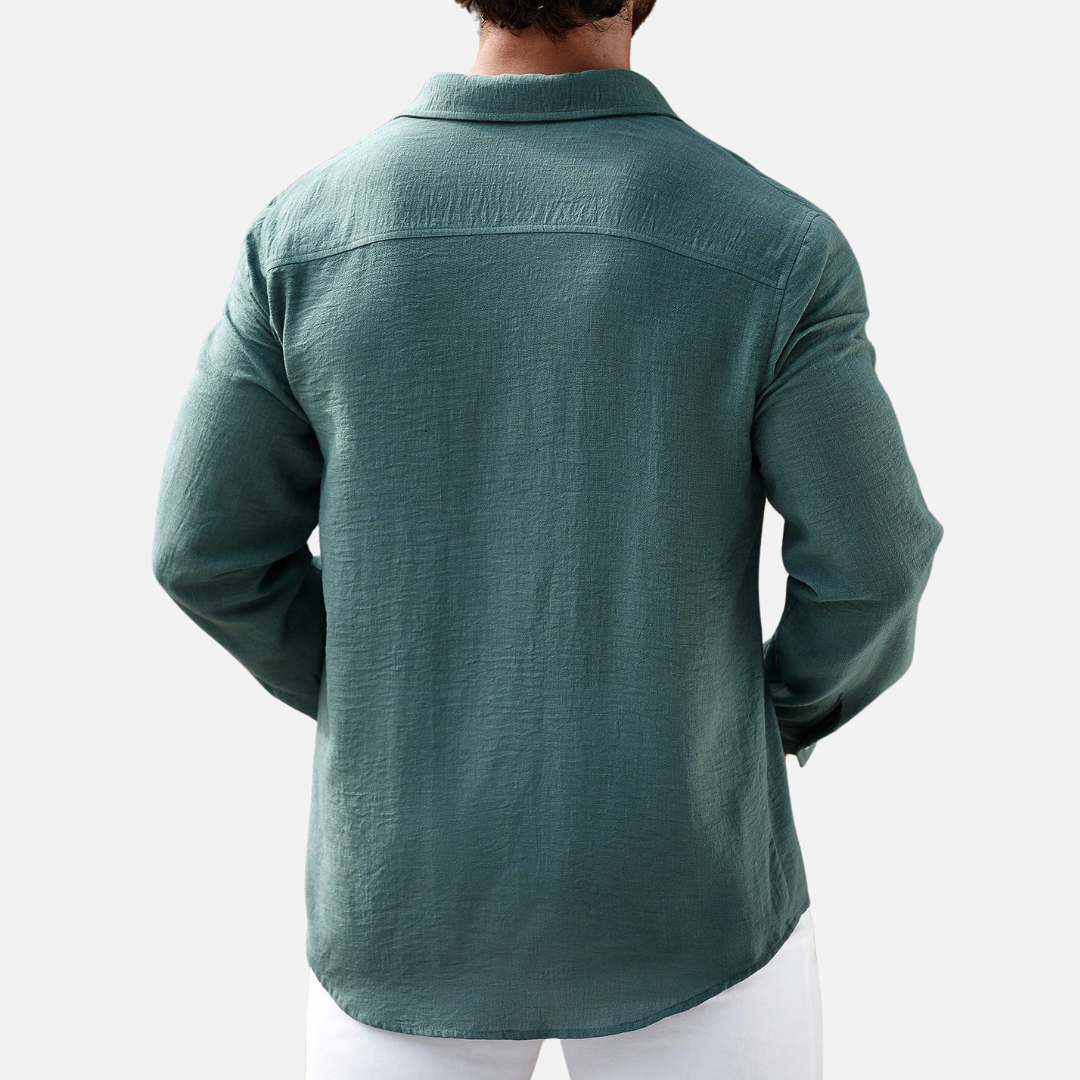 Camisa Manga Longa em Linho Masculina Montezari MTZ81