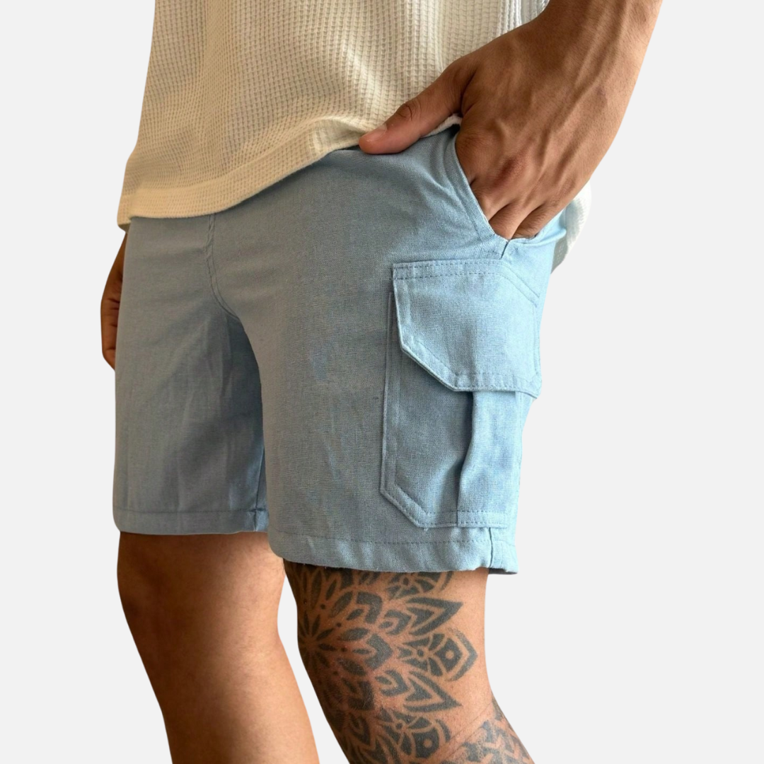 Short Cargo de Linho Masculino Montezari MTZ84