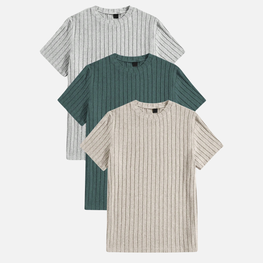 Kit 03 Camisetas Masculinas Texturizadas Montezari MTZ16