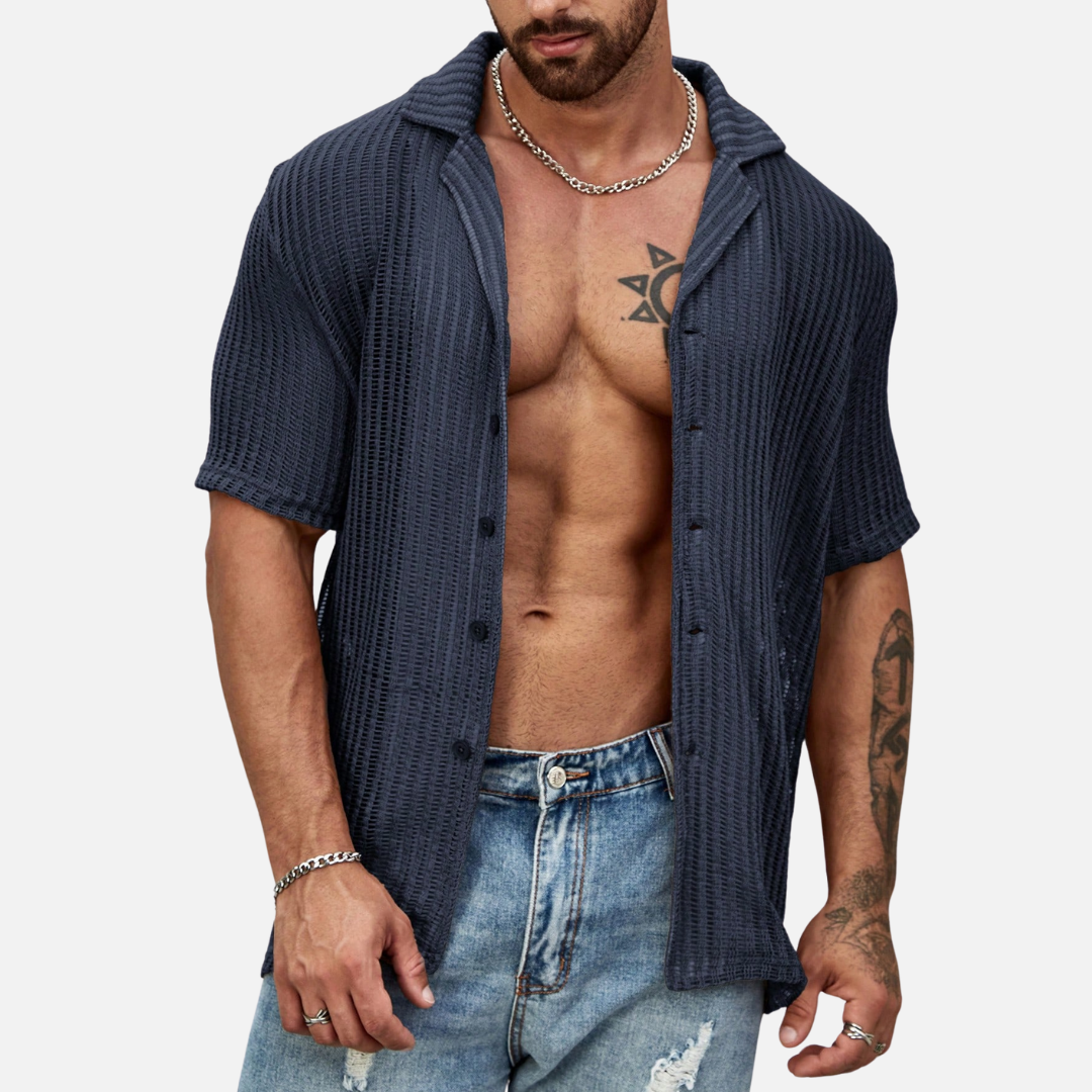 Camisa Casual Masculina de Tricô Montezari MTZ47