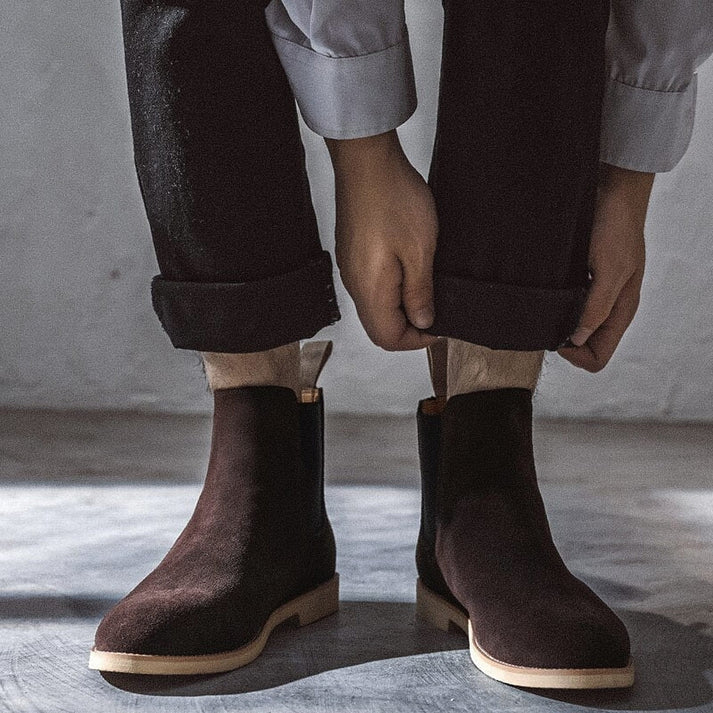 Bota Chelsea em Couro Masculina Montezari MTZ249