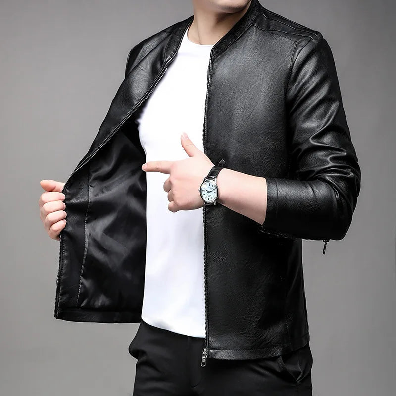 Jaqueta De Couro Masculina Montezari MTZ165