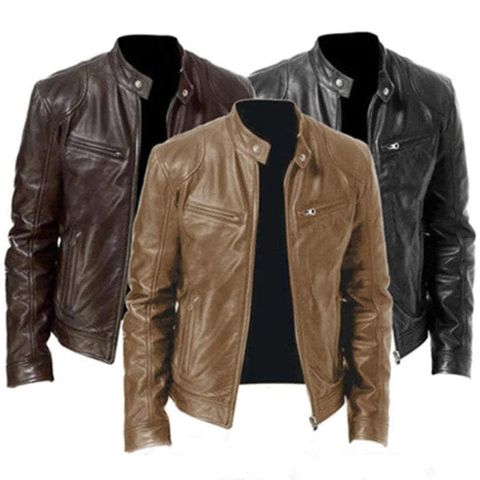 Jaqueta de Couro Masculina Montezari MTZ187