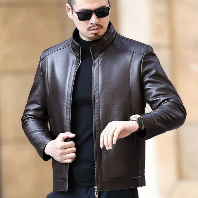 Jaqueta De Couro Masculina Montezari MTZ208
