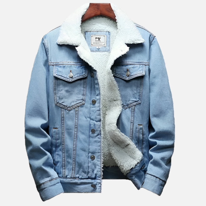 Jaqueta Jeans Masculina Forrada em Lã Montezari MTZ189