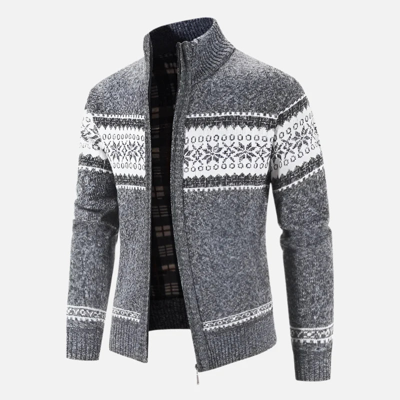 Suéter Masculino Bordado em Lã com Zíper Montezari MTZ233