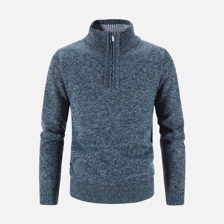 Suéter Masculino Gola Bordado Meio Zíper Montezari MTZ234
