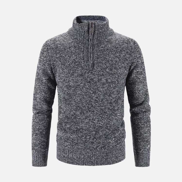 Suéter Masculino Gola Bordado Meio Zíper Montezari MTZ234