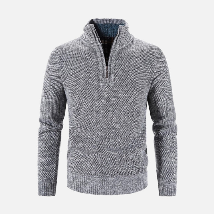 Suéter Masculino Gola Bordado Meio Zíper Montezari MTZ234