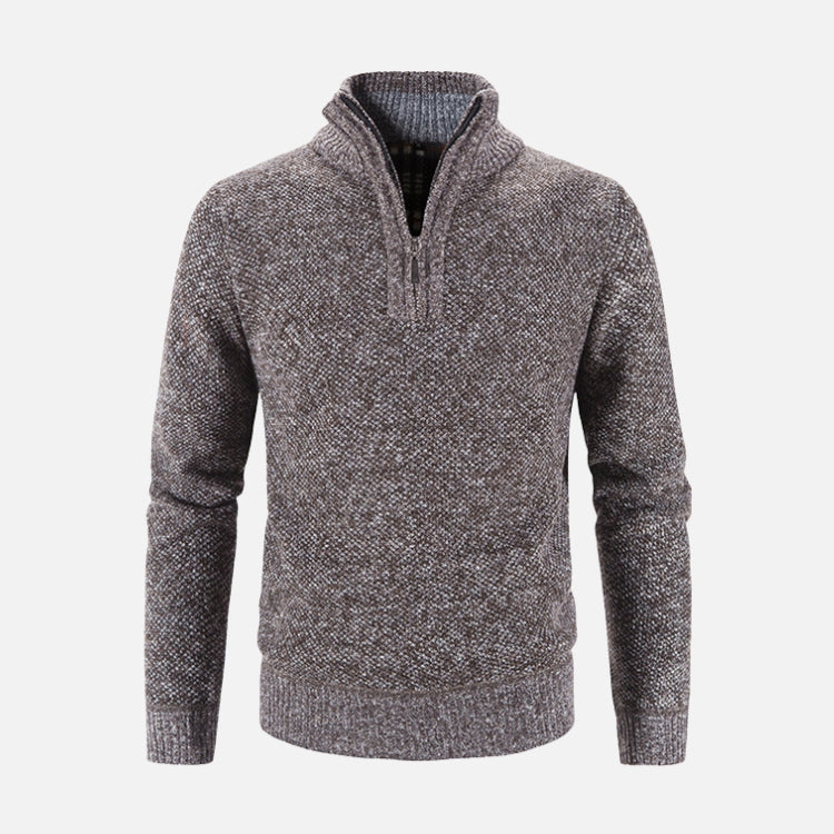 Suéter Masculino Gola Bordado Meio Zíper Montezari MTZ234